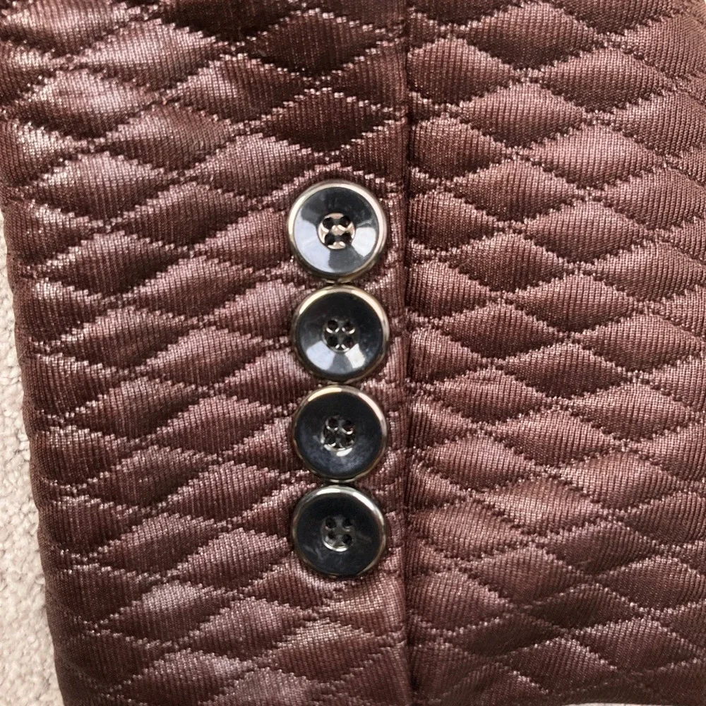 Barabas Blazer Mens 42R Brown Quilted Diamond Formal Luxury‎ Jacket